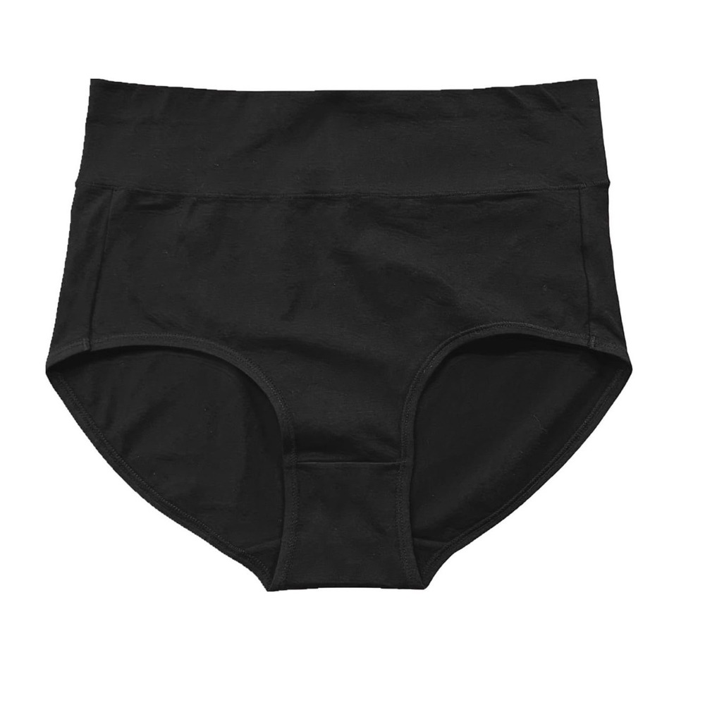 Pure Cotton Underwear Women Black Mid-Waist Breathable Panties Small